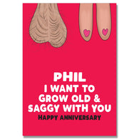Personalised Old & Saggy Anniversary Card